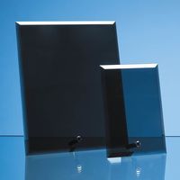Smoked Black Glass Rectangle with Chrome Pin Various Sizes Available